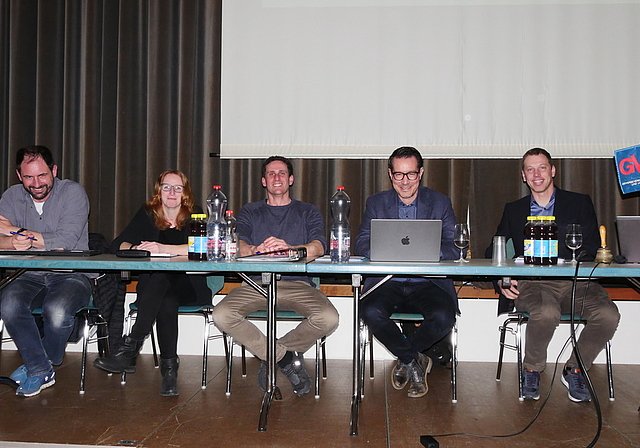 Präsident Marc Grieder (rechts) führte souverän durch die GV. FOTO: B. EGLIN