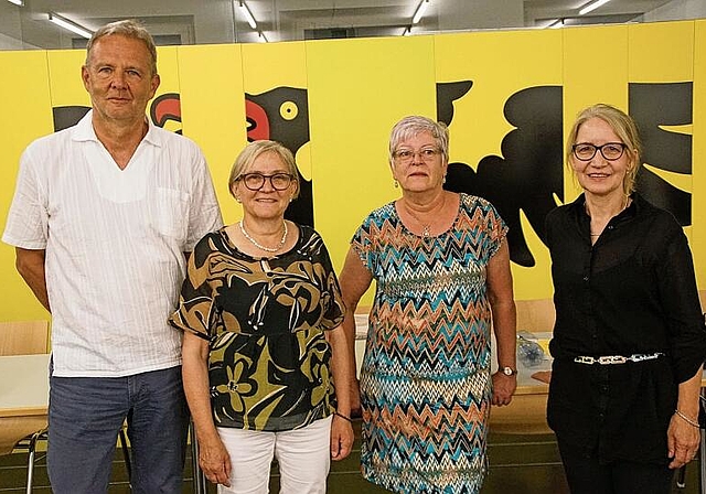 Thomas Faulstich, Margrit Rickenbacher, Ruth Lampart und Ursula Kuster brachten es zusammen auf 77 Amtsjahre.Fotos: o. graf