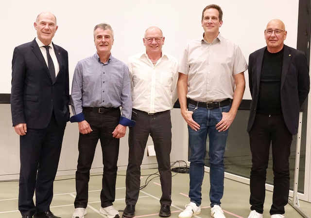 Toni Lauber, «Turbofredi» Rickenbacher, Marcel Aeschbacher, Thomas Zumbrunn und Peter Weber. Foto: B. Eglin