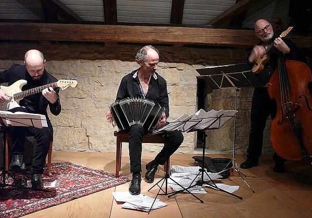 Alberto Mesirca (v.l.), Marcelo Nisinman und Wilfried Holzenkamp. Fotos: A. Jegge
