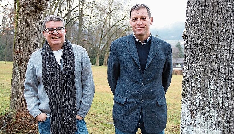 Peter Saner (l.), neuer Geschäftsführer, mit Marc Brodbeck, Präsident Bauerverband beider Basel.Foto: B. Benildis