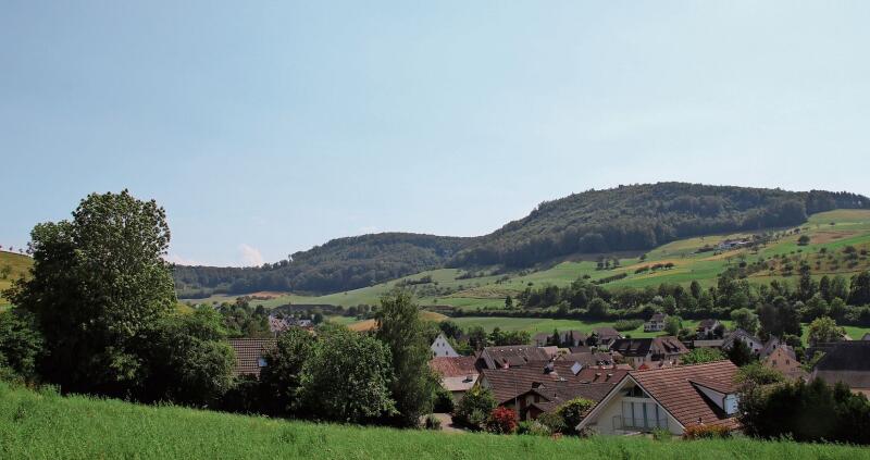 Arisdorf und die Nachbargemeinde Hersberg, hinter dem Hügel, sollen näher zusammenrücken.Fotos: M. Schaffner