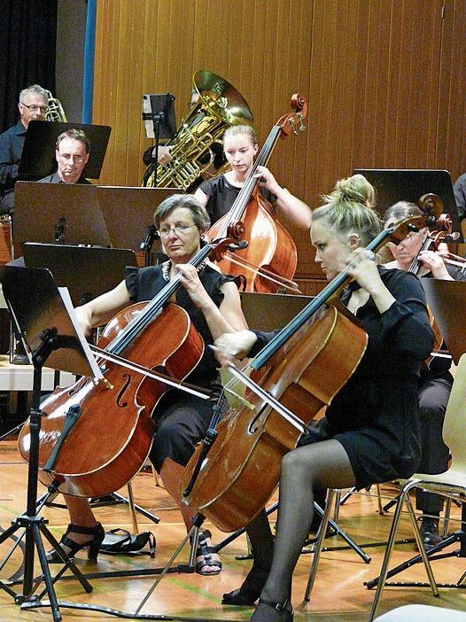 Celli und Kontrabass bildeten den musikalischen Boden für die Streicher.